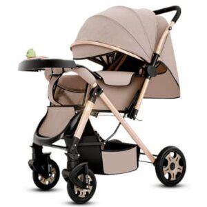 Baby Stroller/Pram, One Fold, Travel Friendly, 5 Point Safety Harness, Reversible Handle bar, Multilevel Recline & Adjustable footrest, Extendable Canopy, for Babies 0-3 Years