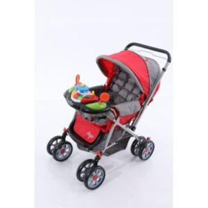HH-7575 Baby Stroller/Pram with Food Tray & Luggage Bag with Music
