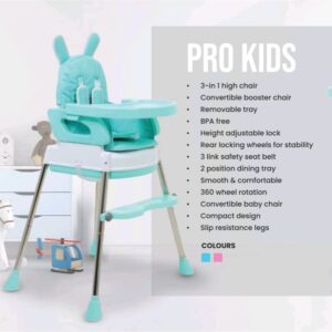 Luusa Baby High chair/Baby High Chair Cum Booster Seat, Kids/Children Height Adjustable High Chair