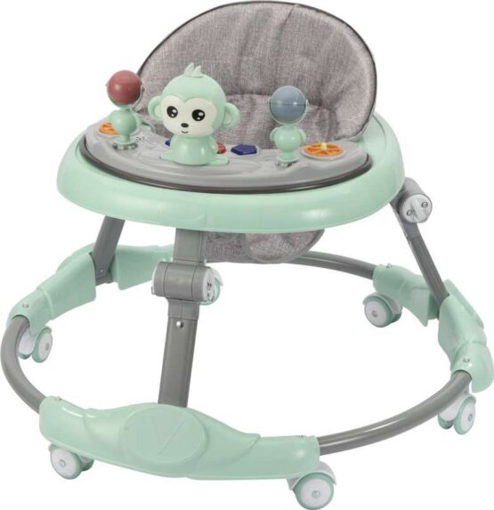 360° Baby Walker 6-24 Months / 7 Level Height Adjustment Walker for Kids Boy and Girl with Intergrated RGB Lights, Switchable Food & Musical Toy Tray/Premium Baby Activity Walker