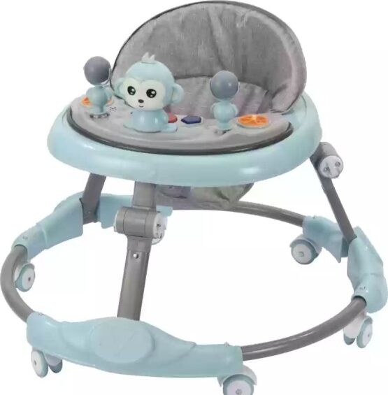 360° Baby Walker 6-24 Months / 7 Level Height Adjustment Walker for Kids Boy and Girl with Intergrated RGB Lights, Switchable Food & Musical Toy Tray/Premium Baby Activity Walker