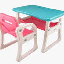 Foldable Study Desk for Kids Play Table and Chair Set with Storage Rack Desk for Toddlers