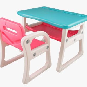 Foldable Study Desk for Kids Play Table and Chair Set with Storage Rack Desk for Toddlers