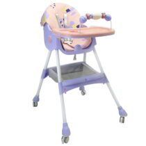 Baby High Chair, Kids Feeding Adjustable Seat Height, Toddler with Cushion Pad